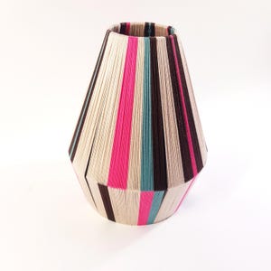 Yarn wrapped pendant lampshade, string lamp, handmade