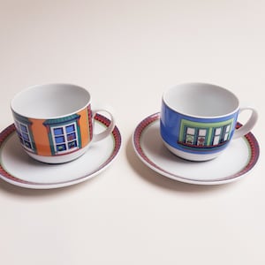 Vintage cups and saucers, made in germany,Bavaria, 1980s