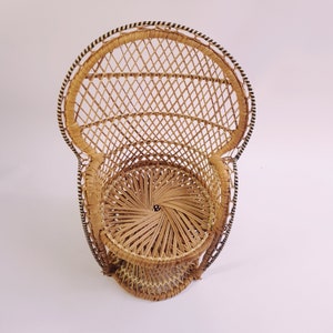 Vintage Peacock doll chair, plant chair, emmanuel rattan chair nr 1