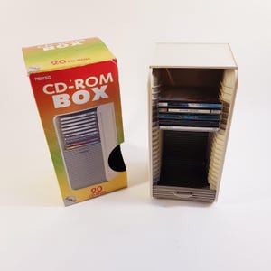 Vintage CD cabint 1980s -  Cd rome storage - white