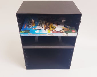Vintage dvd storage cabinet 1980s, black