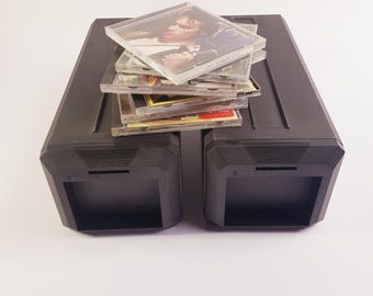 Vintage 1980s CD Cabinet –  Retro Music Storage – Holds 42 CDs - black cd case