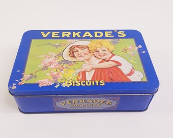 Verkade biscuit tin, dutch cookie tin, 1970s