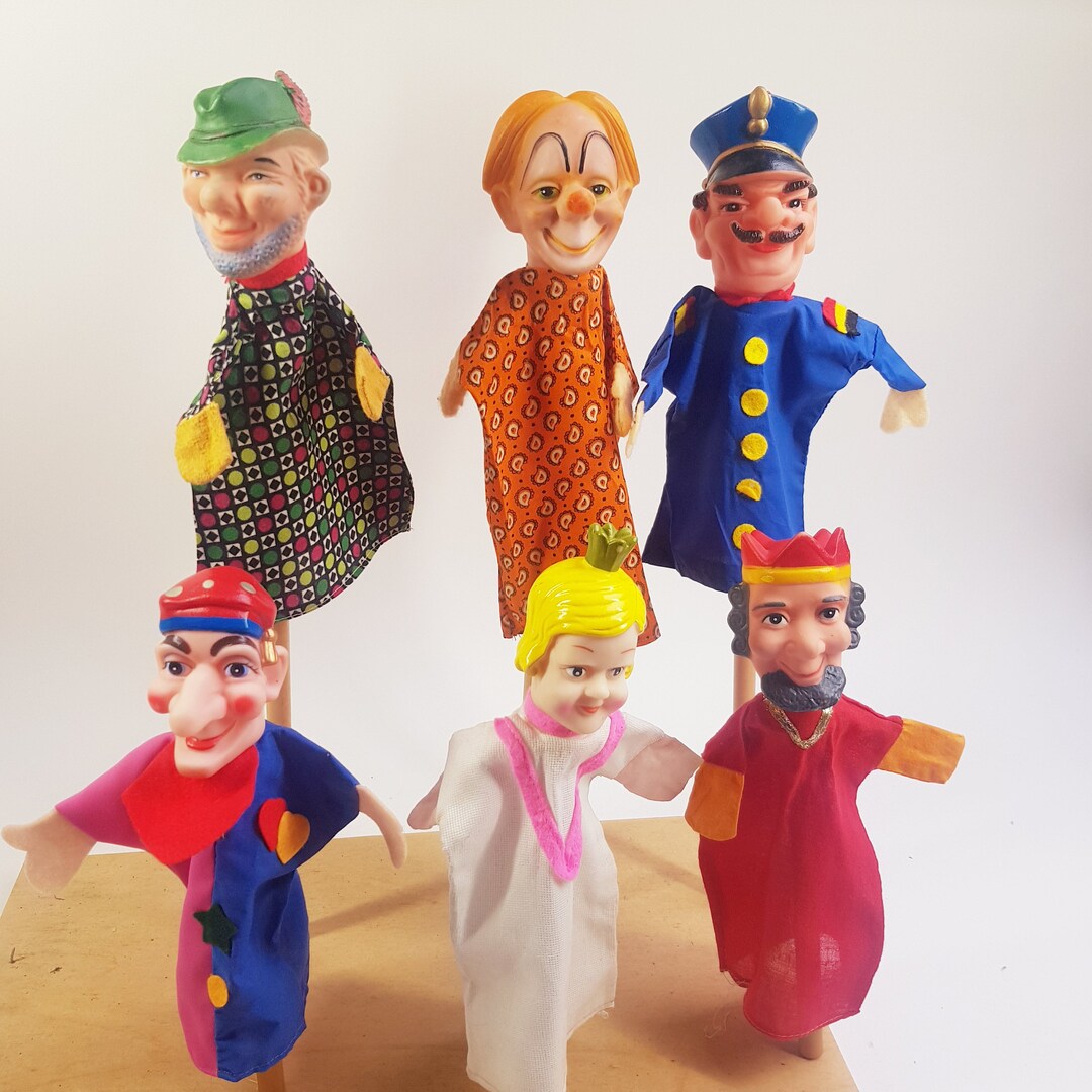 Vintage Hand Puppets 6x Pretend Play Puppets 1960s Toy Etsy