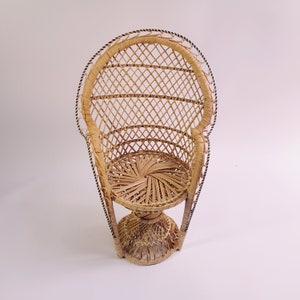 Vintage Peacock doll chair, plant chair, emmanuel rattan chair nr2