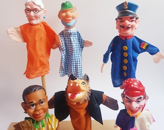 Marionnettes à main vintage, jouet de jeu de simulation des années