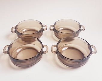 Arcoroc french glass bowls, vintage french