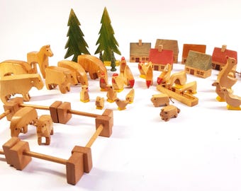 Antique Erzgebirge Miniature Farm 45 pieces