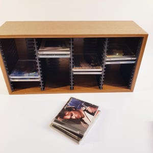 Vintage CD storage cabinet 1980s - wood - Oak -storage for 60 cd&#39;s