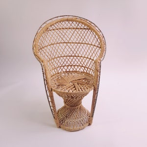 Vintage Peacock doll chair, plant chair, emmanuel rattan chair nr4