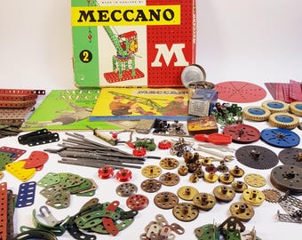 Vintage Meccano Parts Lot – 1920s-60s, Made in England, Original