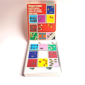 Vintage quantity dominoes game, waldorf, Montessori learning, Ravensburg domino