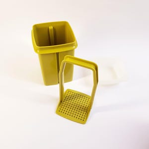 Jardinière à cornichons Tupperware vintage, jaune, 1970