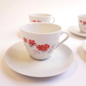 Bavaria floral cups and saucers, made in Germany 1970s