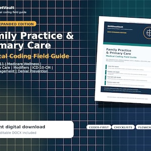 2026 Primary Care Medical Coding Field Guide | Family Practice, ICD-10, CPT, Modifiers (Digital Download)