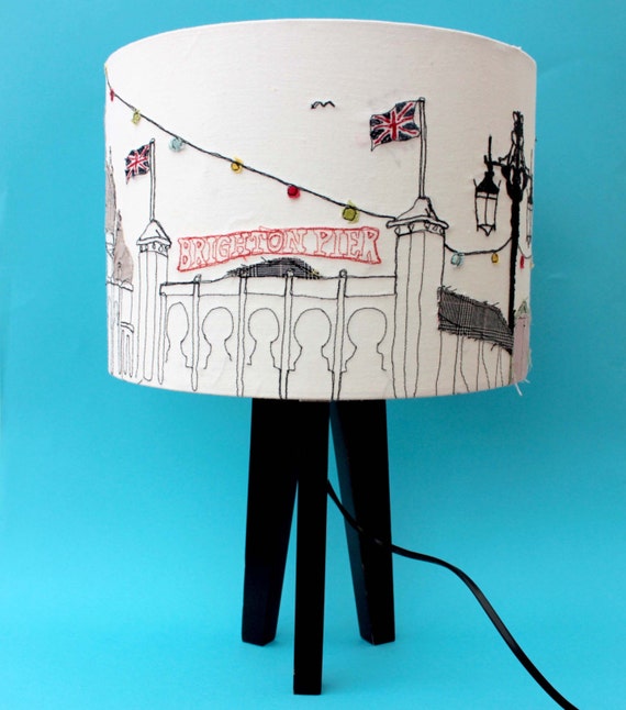 Brighton Embroidery Textile Lampshade Etsy