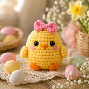 Crochet Baby Chick Amigurumi Pattern PDF | No Sew Amigurumi Plush Bag Charm (Digital Download)