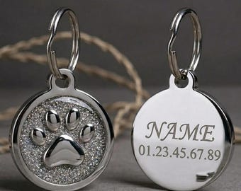 Personalized Pet ID Tag for Dogs & Cats | Custom Engraved Silent Collar Tag Double Sided | Cute Name Tag for Pets