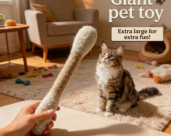 GIANT  (15 cm) Catnip Sprout - Oversized Cotton Swab to Relieve Boredom, XL Cat Chew Toy, Cute Cat Gift