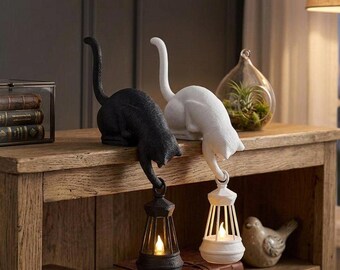3d Printed Cat Shelf Decor Lantern Cute Night Light Gift for Cat Lovers Cozy Home Decoration Bedroom Accent