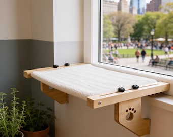 Cat Hammock With Window Frame Cozy Cat Bed Soft Cotton Pet Furniture Indoor Cat Perch Stylish Modern Home Decor Gift