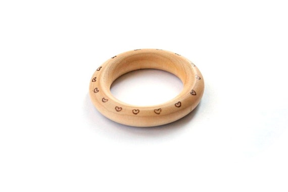 Baby Shower Gift Organic Wooden Teething Ring New Baby Wooden