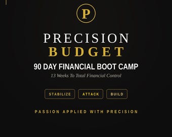 90 Day Financial Boot Camp | 13 Week Money System, Budget, Debt Tracker (Digital Download)