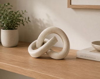 Nordic Style Resin Artistic Knot Ornament - Minimalist Home Decor Sculpture, Abstract Art Interlocking Loops for Living Room Office
