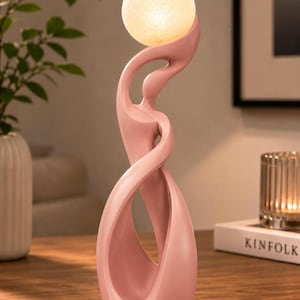 Nordische abstrakte Kunst große Bodenstatue - leuchtende Wohnzimmerskulptur, moderne Luxusinnenfigur & Einweihungsgeschenk