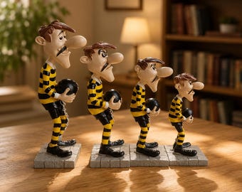 4-Piece Dalton Brothers Cartoon Fan Collectible Set - Whimsical Wild West Villain Figurines, Creative Western Room Decor Gift