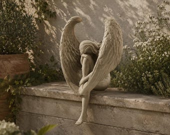 Creative Redemption Angel Statue - Religious Guardian Angel Figurine Resin Sculpture, Spiritual Home Decor & Outdoor Garden Ornament