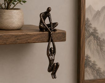 Man Holds Up Woman Statue - Abstract Lover Sculpture Ornament, Creative Art Dance Couple Figurine, Modern Desktop Home Decor Craft