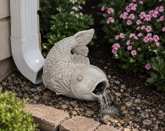 Creative Fish Shaped Drainage Pipe Decoration - Outdoor Courtyard Landscape Prop, Rainy Day Drainage Outlet Ornament, Unique Home Gift