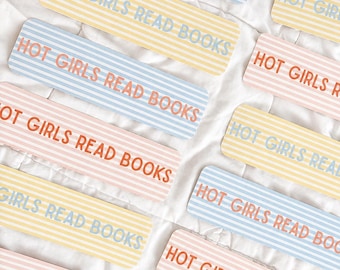 Hot Girls Read Bookmark | Pastel Stripes Bookish Stationary