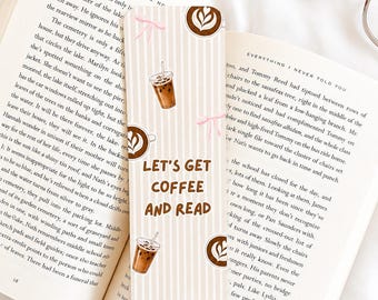 Let’s Get Coffer and Read Bookmark | Booktok Bookmark | Bookish Stationary | Coffee Lovers Bookmark