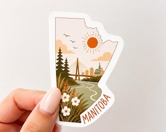 Manitoba Province Art Vinyl Sticker | Waterproof | Weatherproof | Waterbottle Sticker