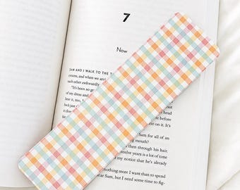 Beachy Pastel Gingham Bookmark | Booktok Bookmark | Bookish Stationary