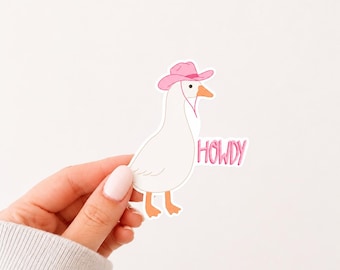 Howdy Cowgirl Goose Vinyl Sticker | Waterproof Bookish Decal