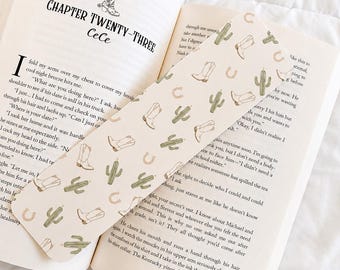 Western Cowgirl Boot Bookmark | Cactus Horseshoe Reading Stationary