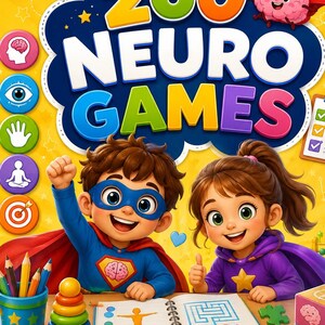 260 Brain Games for Kids 4-8 | ADHD Workbook Printable | Focus & Attention Activities | Executive Function Skills |Occupational Therapy |PDF