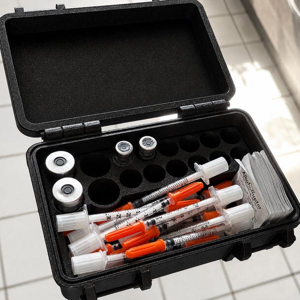 ペプチドバイアル収納ケース｜バイアル、注射ペン、注射器、医療用品用の旅行用オーガナイザー