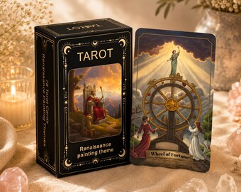 Renaissance Tarot Deck – 78 Tarot Cards with Guidebook | Art Inspired Tarot | Spiritual Gift | Divination & Meditation