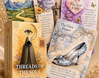 Threads of Soul Oracle Deck, Self Discovery Cards, Healing Oracle, Spiritual Guidance Deck, Intuitive Reading Cards