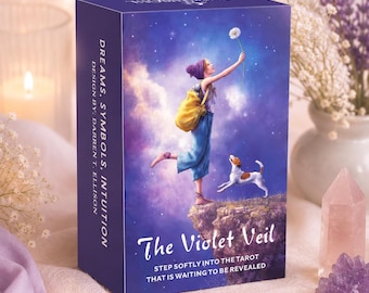 The Violet Veil Tarot Deck – 78 Dreamy Tarot Cards with Guidebook | Intuitive Spiritual Tarot for Reflection, Insight & Self-Discovery