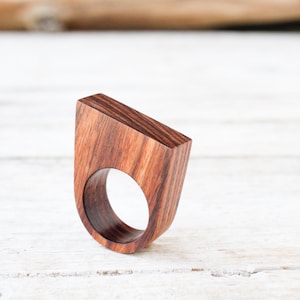 Wood ring for men and woman, wooden wedding handmade ring, wooden jewelry, engagement ring band, handmade wooden ring jewels, natural wood image 1