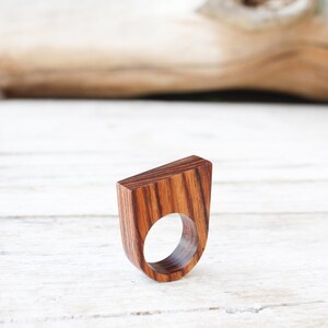 Wood ring for men and woman, wooden wedding handmade ring, wooden jewelry, engagement ring band, handmade wooden ring jewels, natural wood image 2