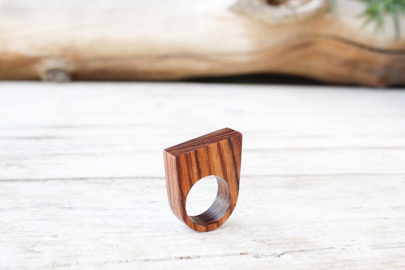 Wood ring for men and woman, wooden wedding handmade ring, wooden jewelry, engagement ring band, handmade wooden ring jewels, natural wood image 2