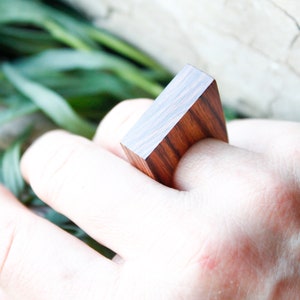 Wood ring for men and woman, wooden wedding handmade ring, wooden jewelry, engagement ring band, handmade wooden ring jewels, natural wood image 9