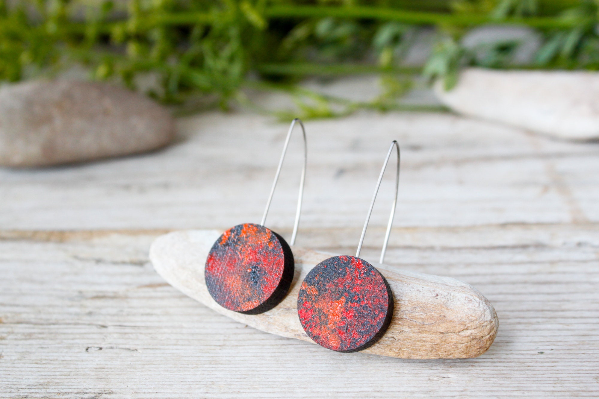 WOOD LASER CUT PAINTED EARRINGS – Gypsy Mind Creations
