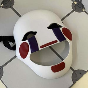 Bärbar mask i marionettstil | Fullstor skräckmask i cosplay | Rekvisita | Dekor i spelrum | Halloweenkostym